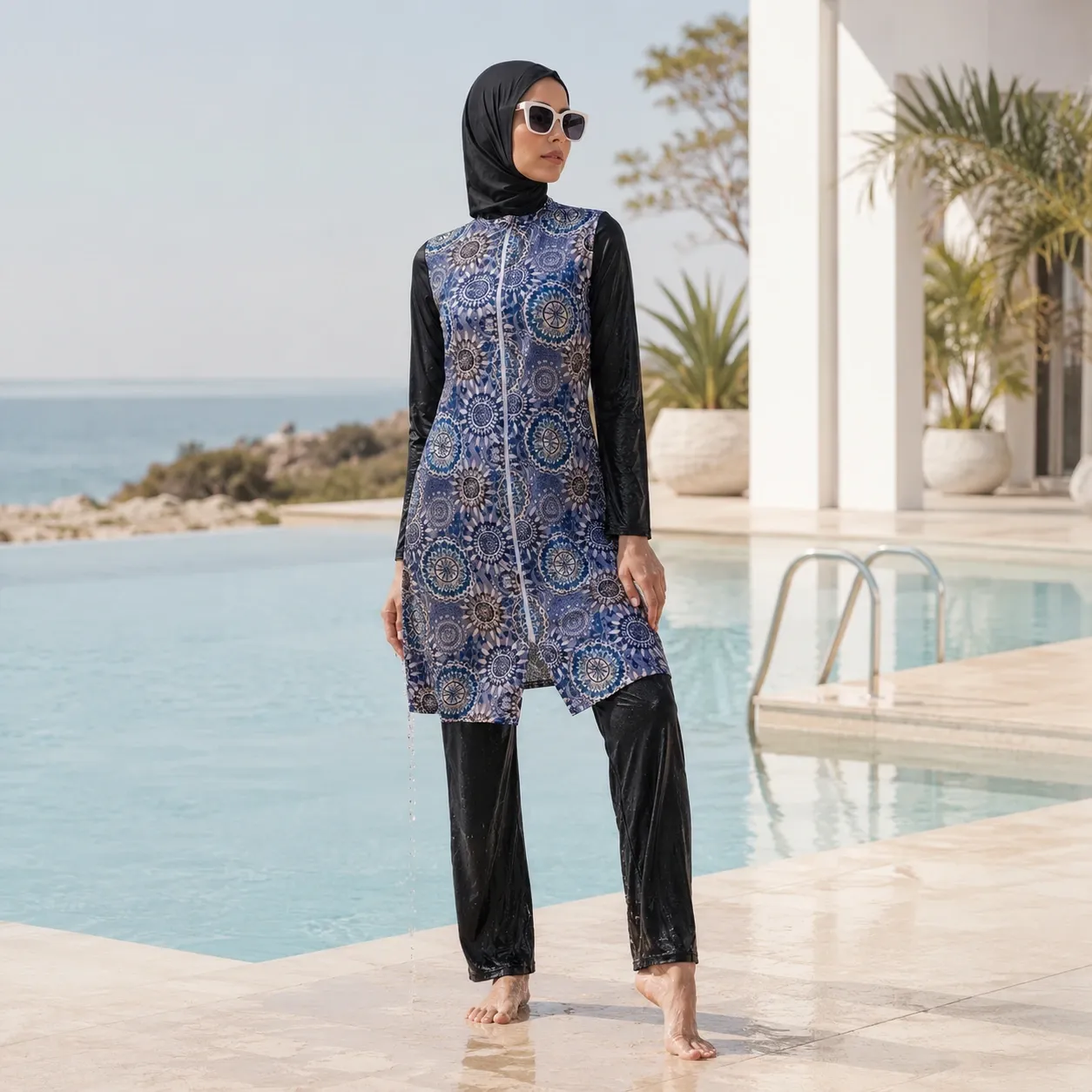 Burkini 2 pièces motif tribal — detail